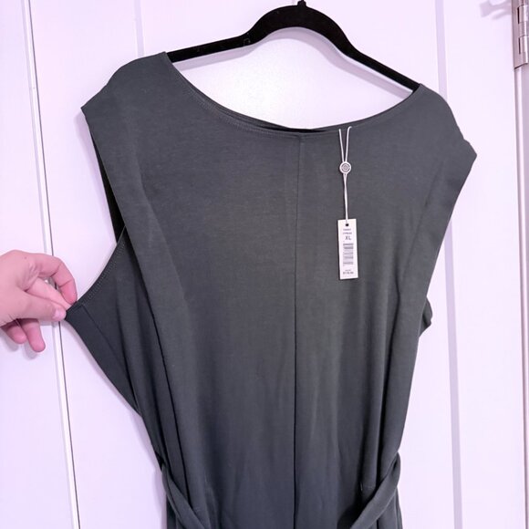 MAX STUDIO Olive Green Cap Sleeve Wide Leg Jumpsuit — Size XL - Picture 10 of 11